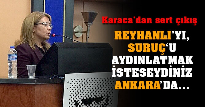 Karaca: Reyhanlı ve Suruç’u aydınlatsalardı…