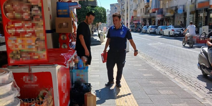 Turgutlu’da zabıta ekiplerinden kaldırım ve yol işgali denetimi