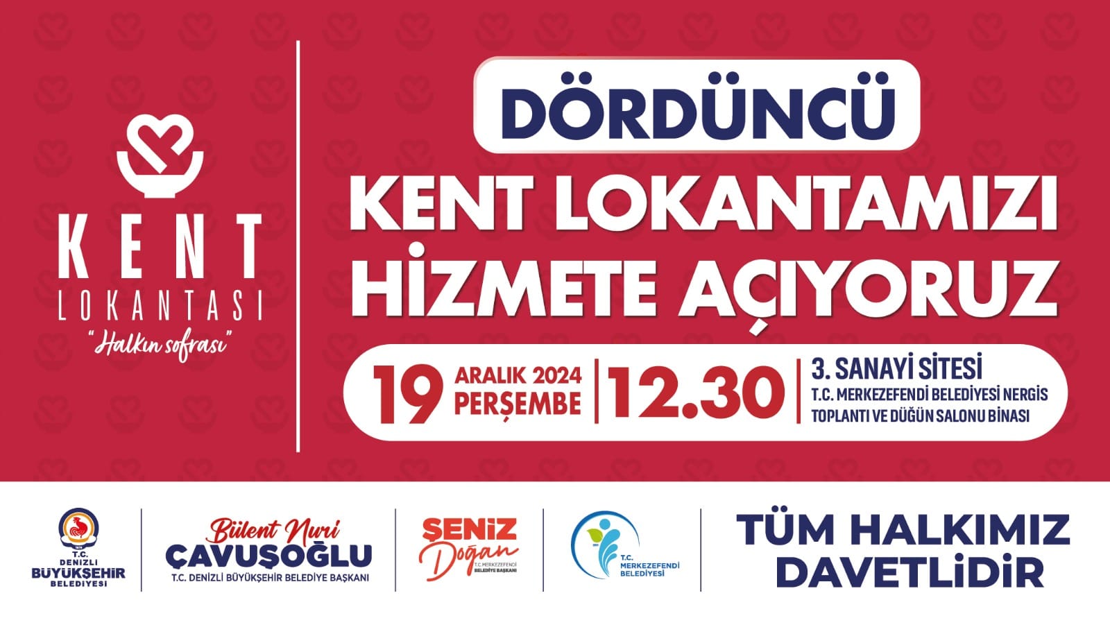 Denizli Büyükşehir Belediyesi Dördüncü Kenet Lokantasını Açıyor